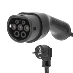 Luxorparts Bärbar elbilsladdare/laddkabel Typ 2 med stickpropp (schuko) 5 m