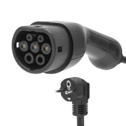 Luxorparts Bärbar elbilsladdare/laddkabel Typ 2 med stickpropp (schuko) 5 m