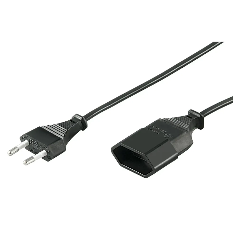 Luxorparts Förlängningskabel Ojordad 5 m (EU) Svart
