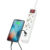 Luxorparts Grenuttag med USB-portar 3 uttag