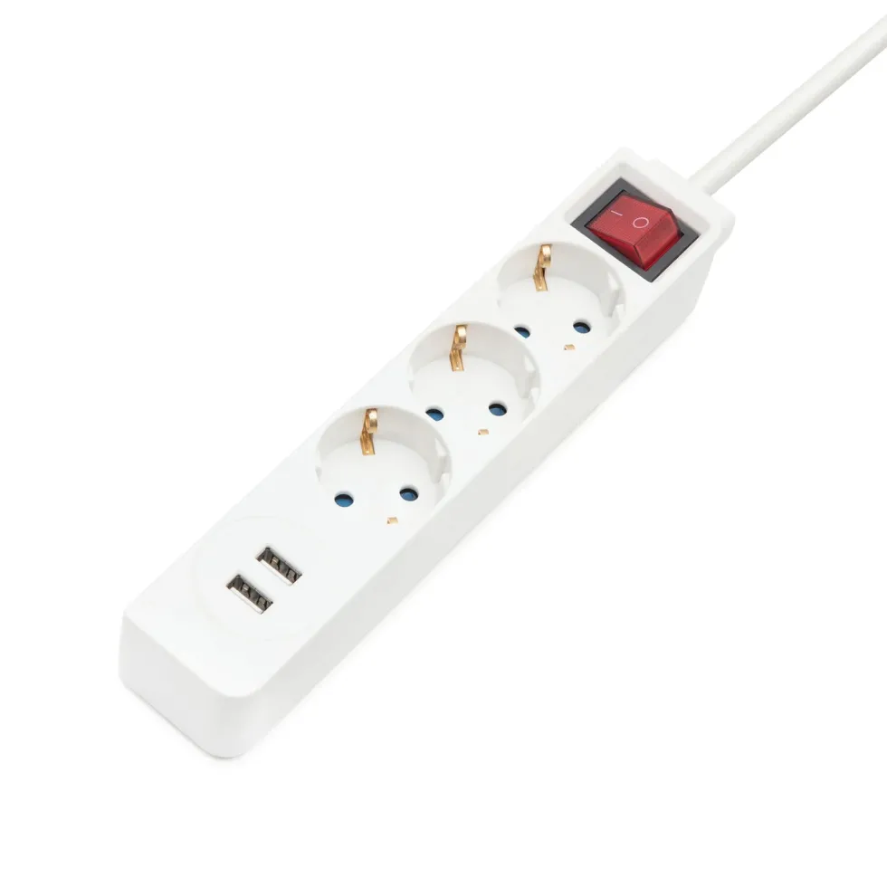 Luxorparts Grenuttag med USB-portar 3 uttag