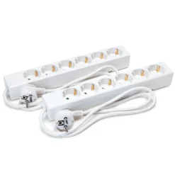 Luxorparts Grenuttag 6-vägs 1 m vit 2-pack