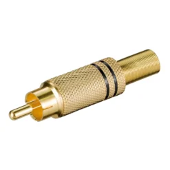 Luxorparts Guldpläterad RCA-kontakt Hane Svart