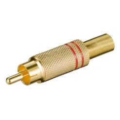 Luxorparts Guldpläterad RCA-kontakt Hane Röd