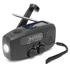 Luxorparts Nödradio med USB-, vev- och solcellsladdning