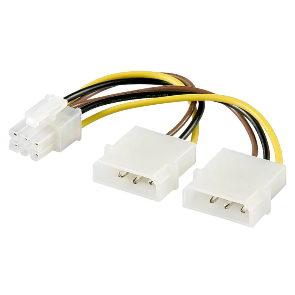 Luxorparts PCI Express-strömadapter 6-pin (2x Molex)