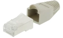 Luxorparts STP-modulkontakt RJ45 Cat.6 med böjskydd 10-pack