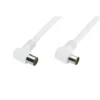 Luxorparts Vinklad antennkabel Klass A Vit 2,5 m