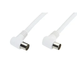 Luxorparts Vinklad antennkabel Klass A Vit 2,5 m