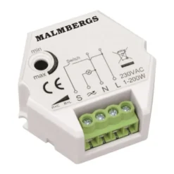 Malmbergs Dosdimmer för lågvoltshalogen- och LED-ljus 1-200 W