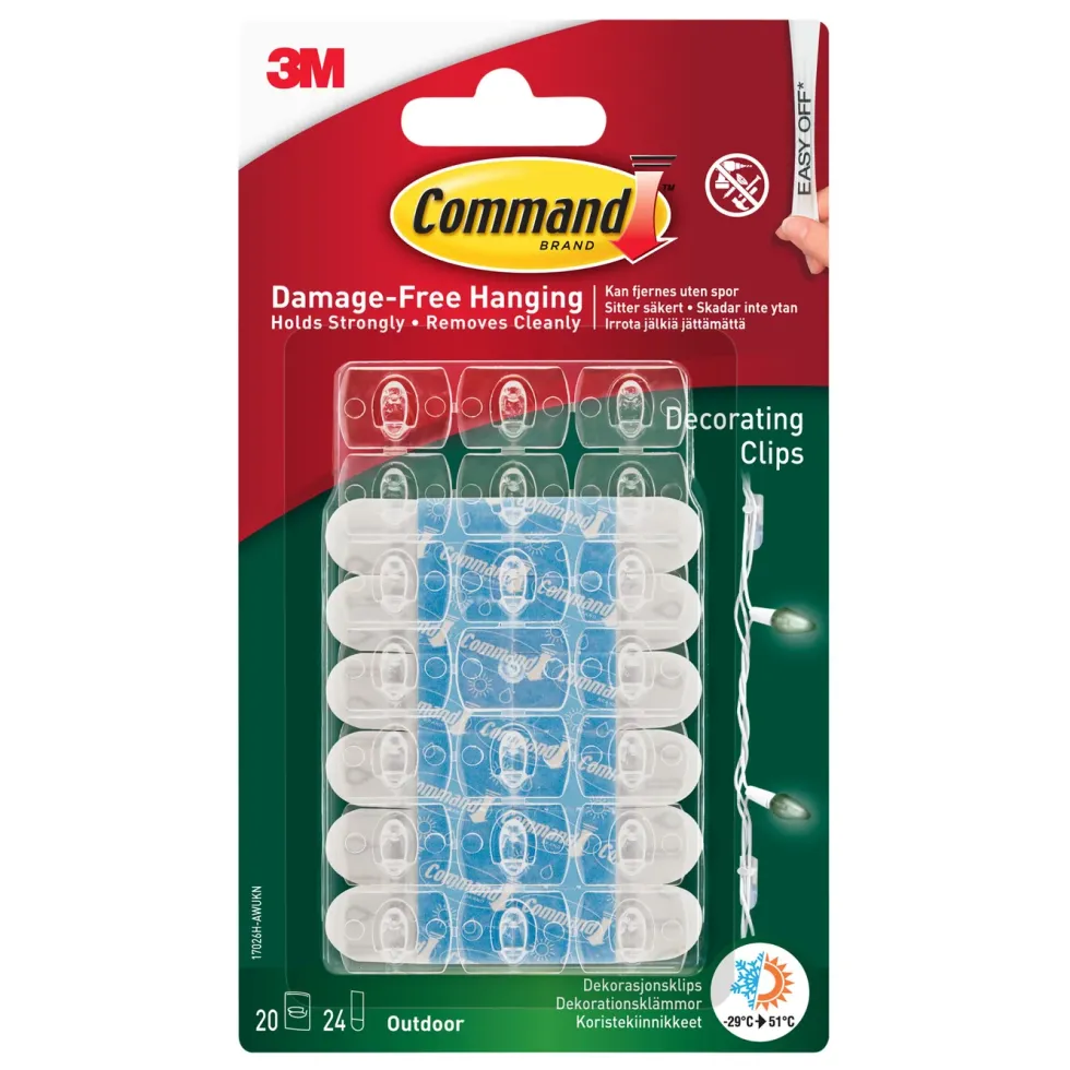 3M Command Självhäftande kabelhållare för utomhusbruk 20-pack