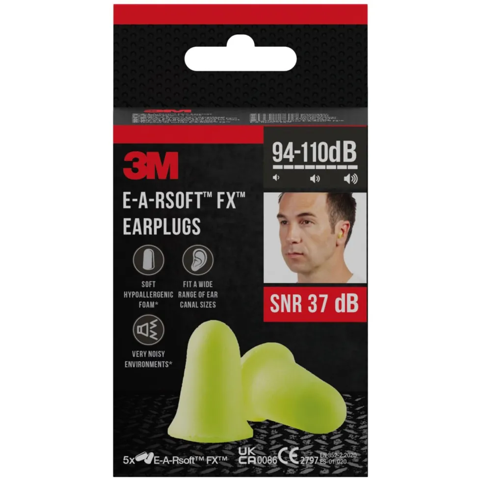 3M E-A-Rsoft FX hörselproppar 5-pack Gul