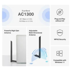 Mercusys MA30H AC1300 USB-nätverksadapter