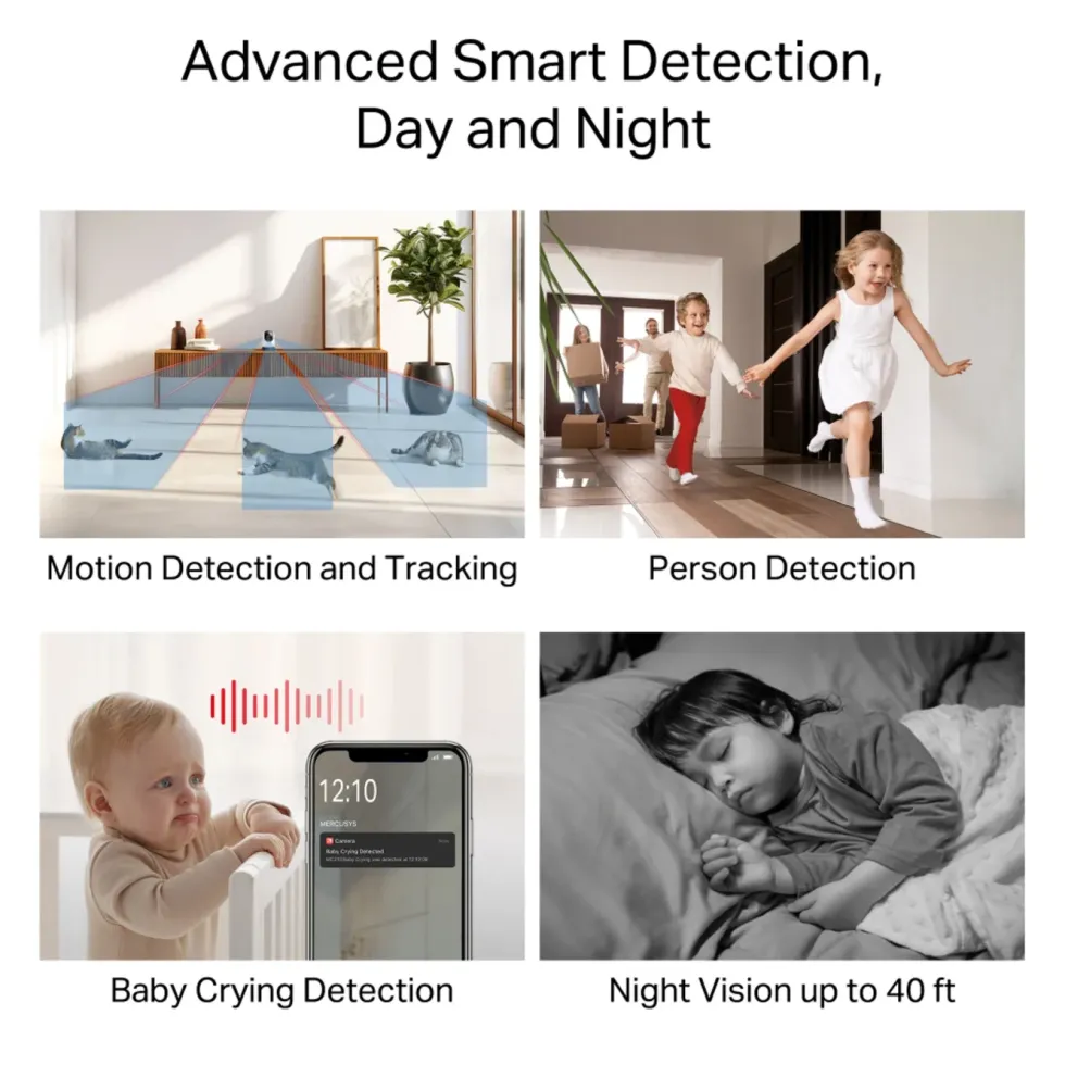 Mercusys MC210 – Pan/Tilt Home Security Wi-Fi Övervakningskamera