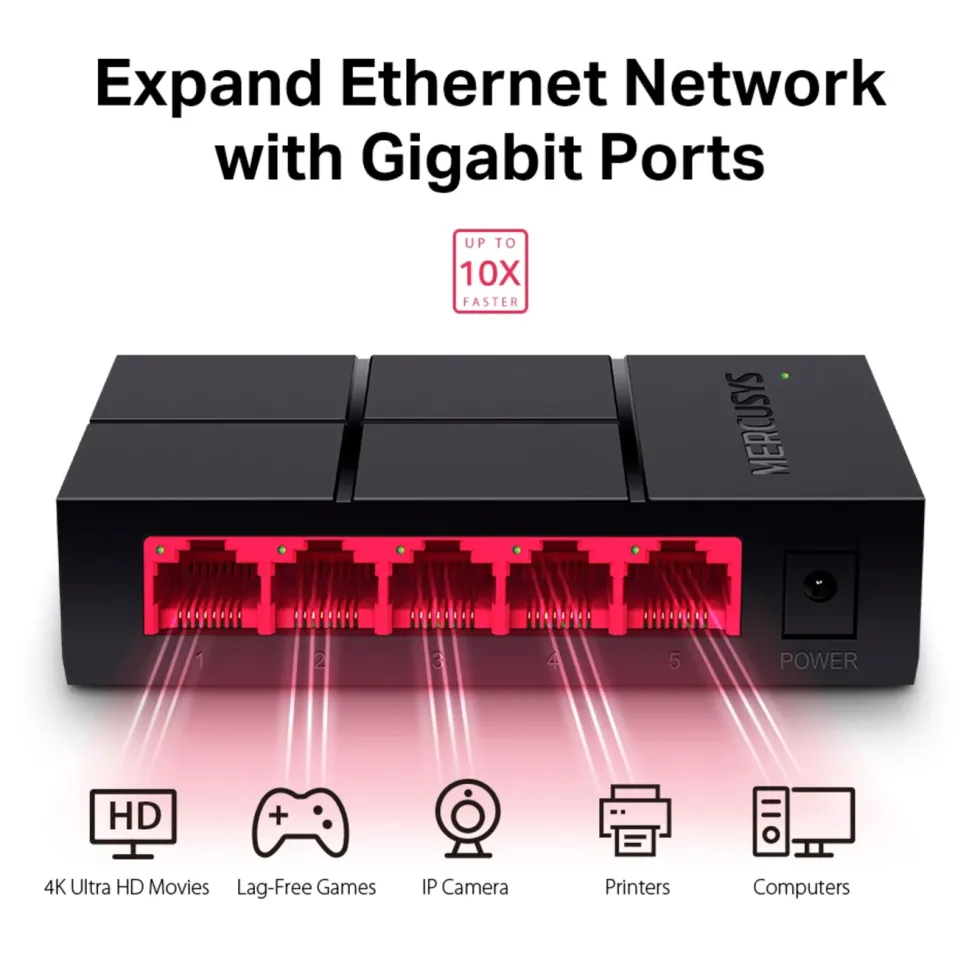 Mercusys MS105G 5-portars gigabitswitch