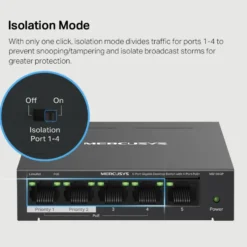 Mercusys MS105GP 5-portars gigabitswitch med POE+