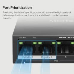 Mercusys MS105GP 5-portars gigabitswitch med POE+
