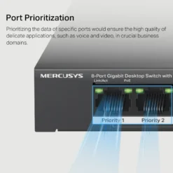 Mercusys MS108GP 8-portars gigabitswitch med POE+