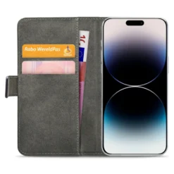 Mobilize Classic Gelly Wallet Book Case – Mobilskal för iPhone 14 Pro Max Svart