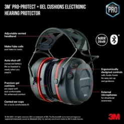 3M Pro-Protect hörselskydd med Bluetooth Svart