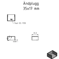 Ändplugg för kabelkanal 35x17 mm