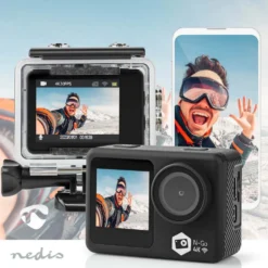 Nedis 4K-actionkamera med två skärmar