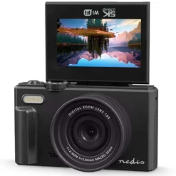 Nedis 5K-digitalkamera med vikbar skärm