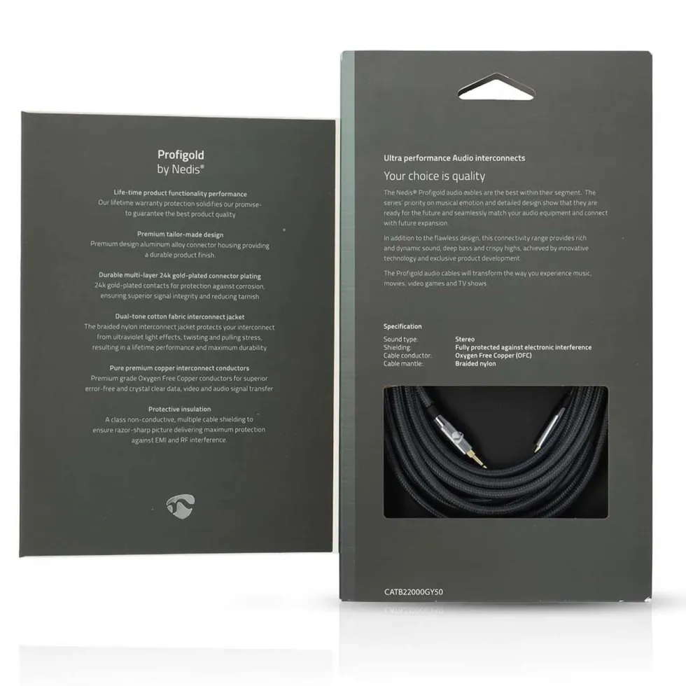 Nedis Stereoljudkabel 3,5 mm hane till hane 5 m