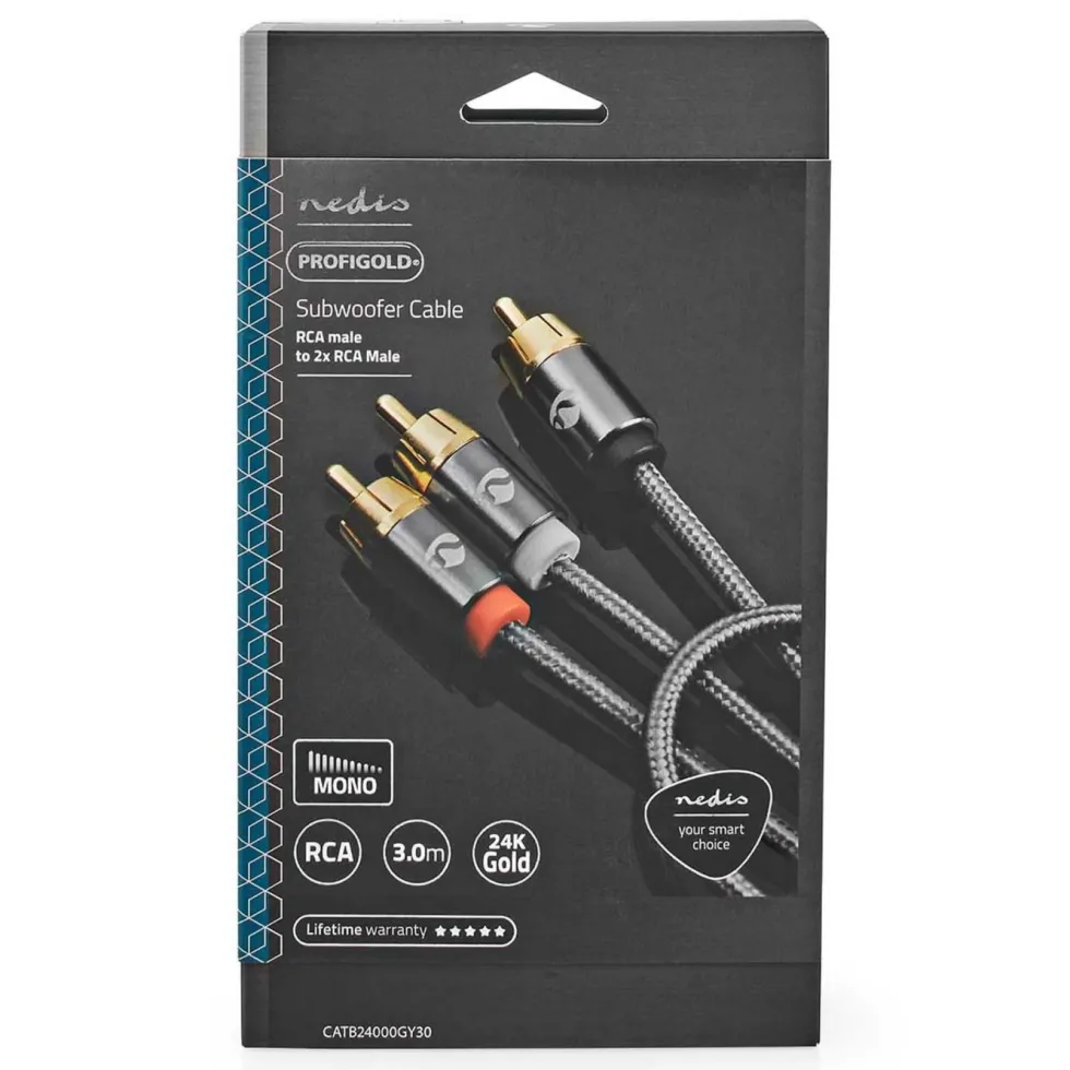 Nedis Subwooferkabel RCA till 2x RCA 3 m