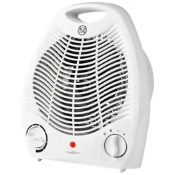 Nedis Värmefläkt 1000/2000 W med vältskydd Vit