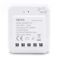 Nexa Infälld fjärrströmbrytare med dimmerfunktion 250 W