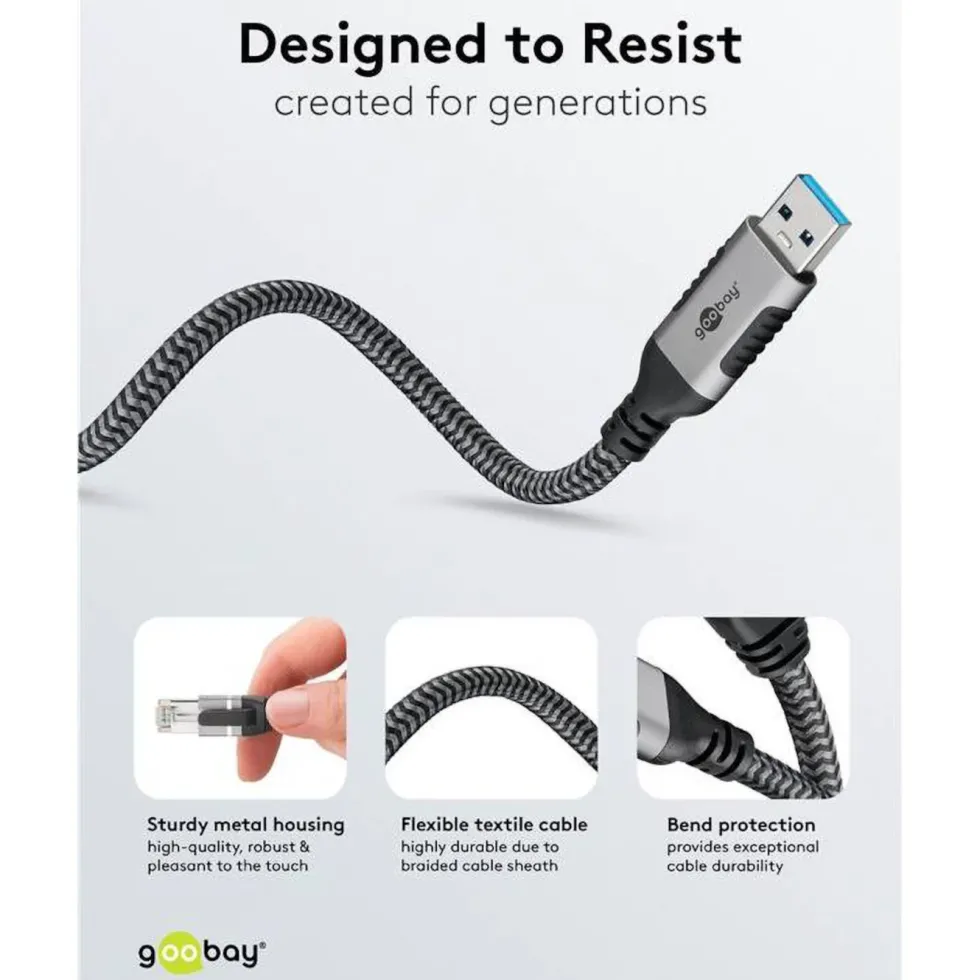 Nätverkskabel med USB-anslutning USB-A 2 m