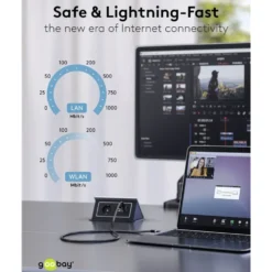 Nätverkskabel med USB-anslutning USB-C 1 m