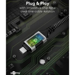 Nätverkskabel med USB-anslutning USB-C 1 m