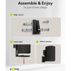 2-pack Högtalarfäste för Sonos Era 100 Svart