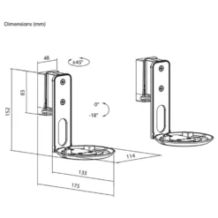 2-pack Högtalarfäste för Sonos Era 100 Svart