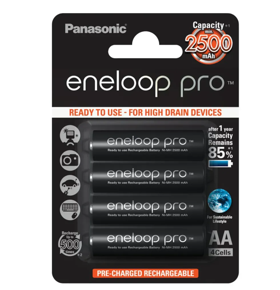 Panasonic Eneloop Pro Laddningsbara AA-batterier 2500 mAh 4-pack