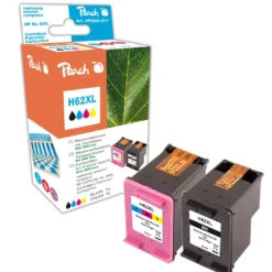 Peach Bläckpatron motsvarar HP 62XL 2-pack