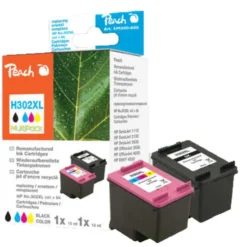 Peach Bläckpatron motsvarar HP 302XL 2-pack