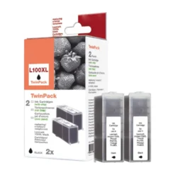 Peach Lexmark 100 Bläckpatron Svart 2-pack
