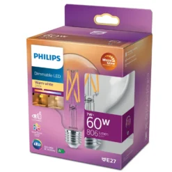 Philips Globlampa Filament LED G93 E27 806 lm