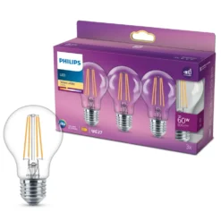 Philips Globlampa LED E27 806 lm 3-pack