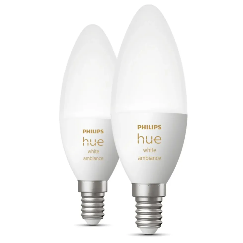 Philips Hue Ambiance Smart LED-lampa E14 470 lm 2-pack