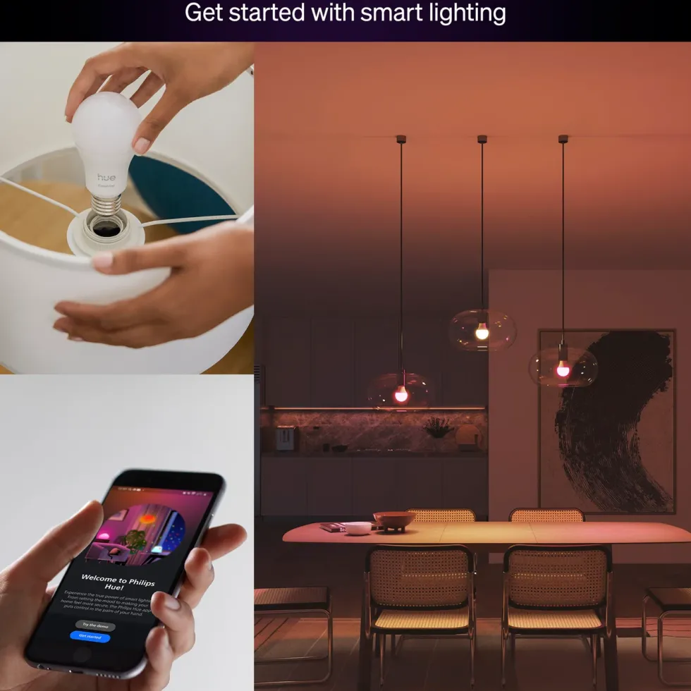 Philips Hue Essential Smart LED-lampa E27 806 lm 3-pack