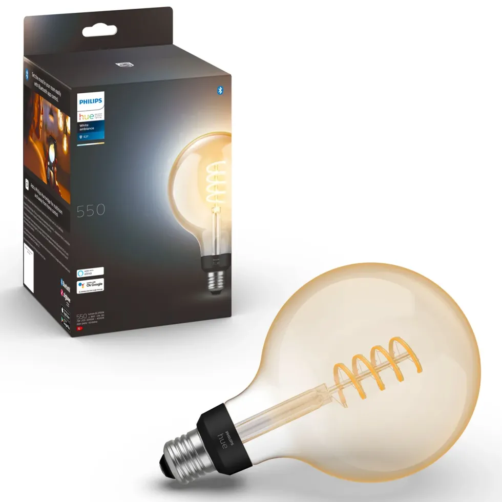 Philips Hue Filament G125 E27 Smart LED-lampa 550 lm
