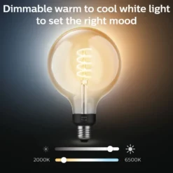 Philips Hue Filament G125 E27 Smart LED-lampa 550 lm