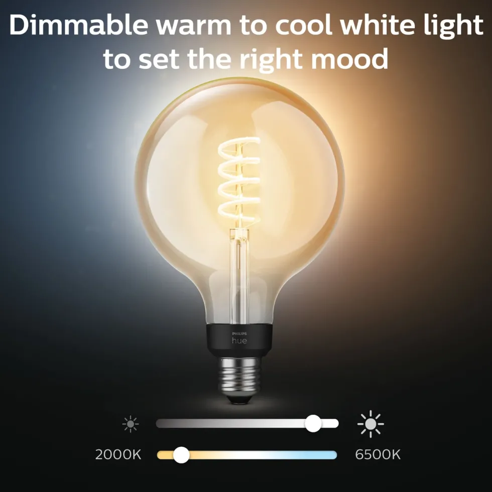 Philips Hue Filament G125 E27 Smart LED-lampa 550 lm
