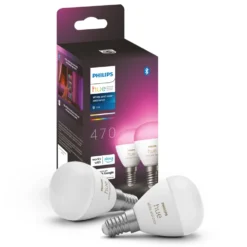 Philips Hue Luster Klotlampa White and Color Ambiance E14 470 lm 2-pack