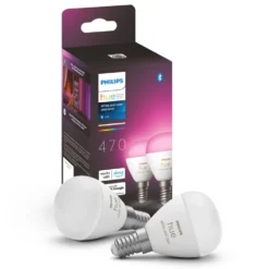 Philips Hue Luster Klotlampa White and Color Ambiance E14 470 lm 2-pack