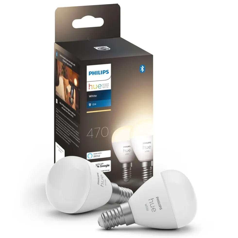Philips Hue Luster Smart LED-lampa E14 470 lm 2-pack